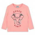 T-shirt manches longues coton KENZO KIDS pour FILLE