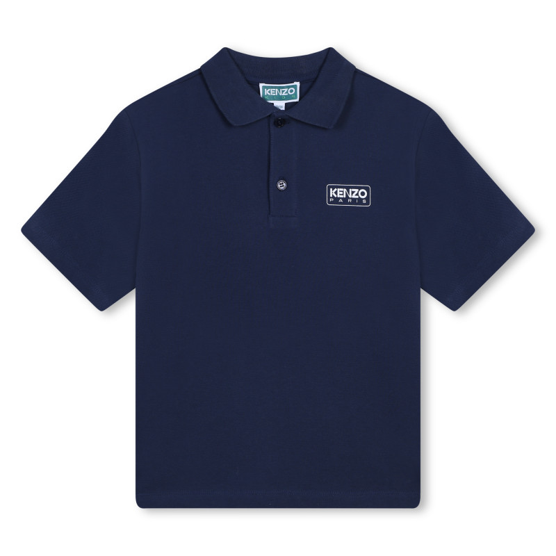 KENZO KIDS Polo in maglia pique ragazzo blu Kids around