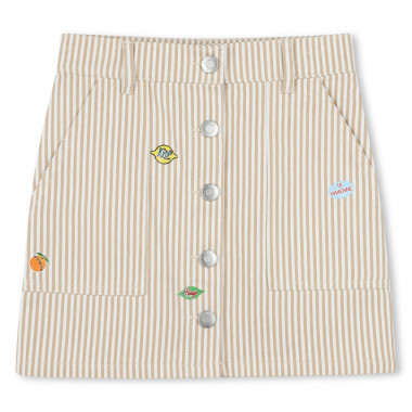 Jupe en coton avec badges KENZO KIDS pour FILLE