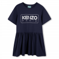Logo print dress with ruffle KENZO KIDS for GIRL