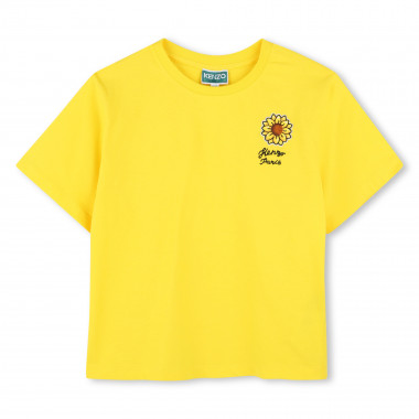 Embroidered T-shirt with patch KENZO KIDS for GIRL