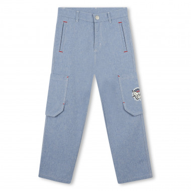Pantalon en coton avec poches KENZO KIDS pour GARCON