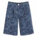 Printed denim Bermuda shorts KENZO KIDS for BOY