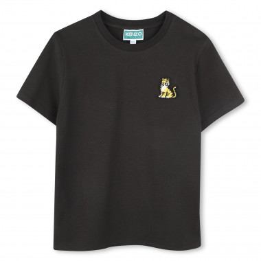 T-shirt en coton à badge brodé KENZO KIDS pour UNISEXE