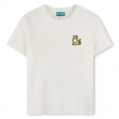 T-shirt en coton à badge brodé KENZO KIDS pour UNISEXE