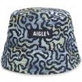 Printed sun hat with patch AIGLE for BOY