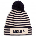 Striped hat with pompom AIGLE for UNISEX
