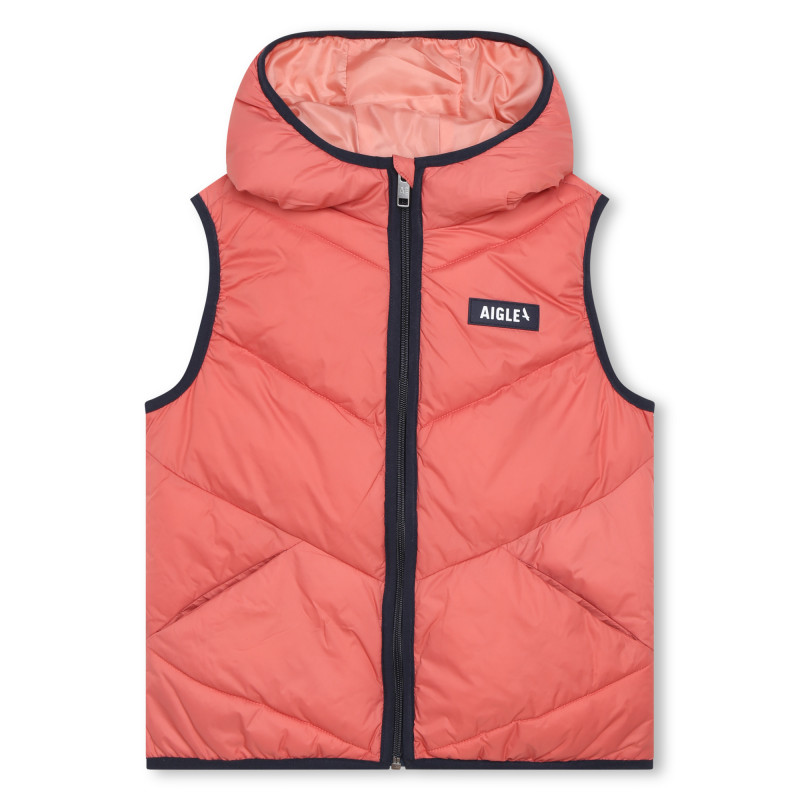AIGLE Doudoune sans manche capuche unisexe rose Kids around