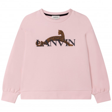 Sweatshirt with sparkly logo LANVIN for GIRL