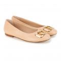 Leather ballet flats with jewelled buckle LANVIN for GIRL