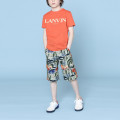 Printed herringbone cotton shorts LANVIN for BOY