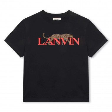 T-shirt met logo en luipaard LANVIN Voor