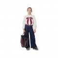 Flared pleated jeans with trim LANVIN for GIRL