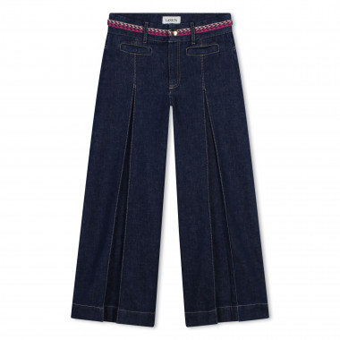 Flared pleated jeans with trim LANVIN for GIRL