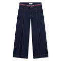 Flared pleated jeans with trim LANVIN for GIRL