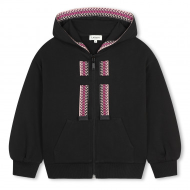 Sweat-shirt zippé à broderie LANVIN pour FILLE