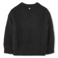 Pull à col V en tricot brodé LANVIN pour FILLE