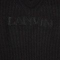 Pull à col V en tricot brodé LANVIN pour FILLE