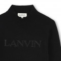 Pull uni brodé manches longues LANVIN pour FILLE