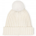 Cotton and wool pompom hat MICHAEL KORS for GIRL