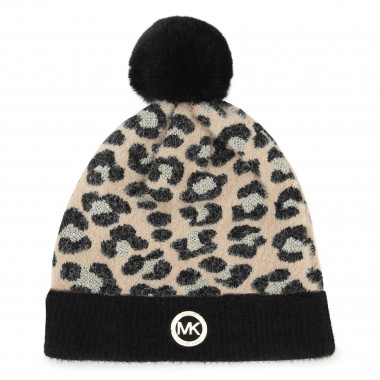 Leopard pompom knitted hat  for 