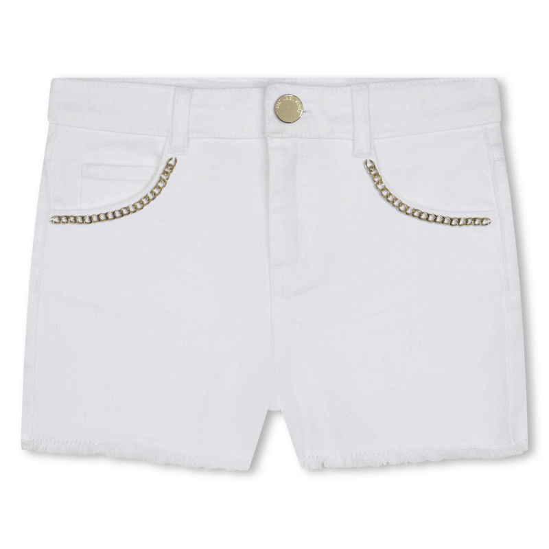 Kids white top denim shorts