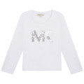 Cotton T-shirt with sequins MICHAEL KORS for GIRL