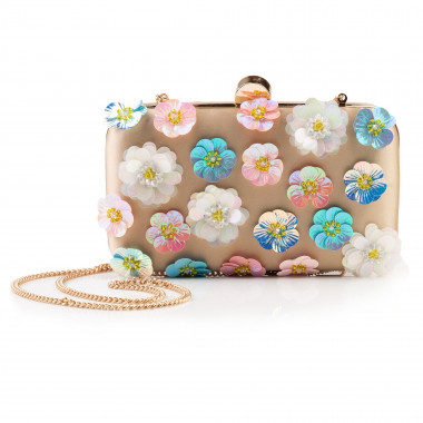 Satin clutch with flowers CHARABIA for GIRL