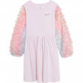 Tulle-sleeve cotton dress CHARABIA for GIRL