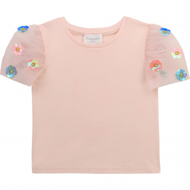 T-shirt with tulle sleeves CHARABIA for GIRL