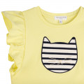Cotton cat head T-shirt CHARABIA for GIRL