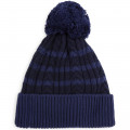 Striped hat with pompom TIMBERLAND for BOY