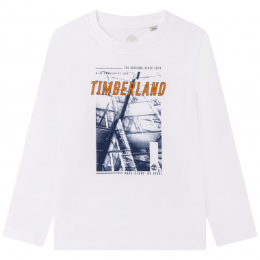 T-shirt van jersey met flockprint TIMBERLAND Voor
