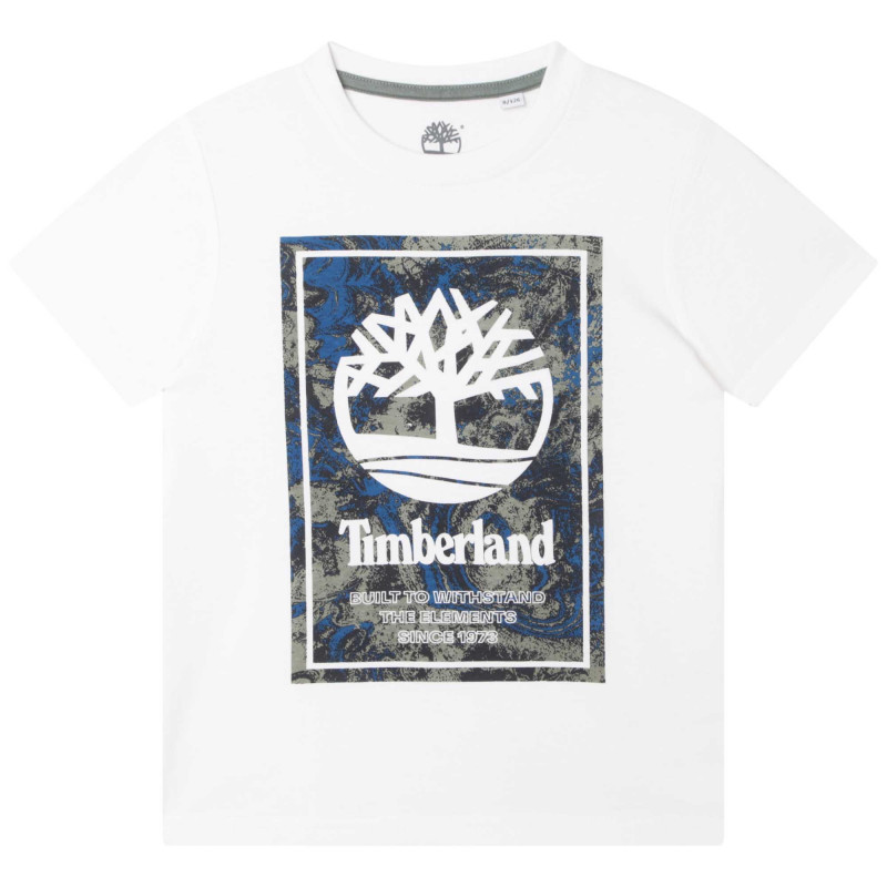 TIMBERLAND T shirt with print on front boy white Kids around