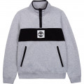 Fleece sweatshirt with zipped collar TIMBERLAND for BOY