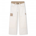 Adjustable twill trousers TIMBERLAND for BOY