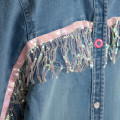Plooi-jurk van jeans en tule BILLIEBLUSH Voor