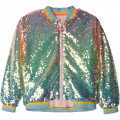 Bomber zippé en sequins irisés BILLIEBLUSH pour FILLE
