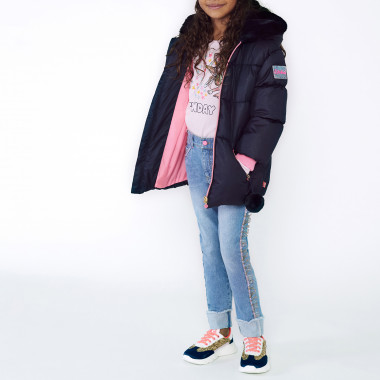 Hooded sequined puffer jacket  for 