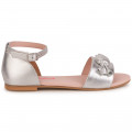Silver leather couture sandals BILLIEBLUSH for GIRL