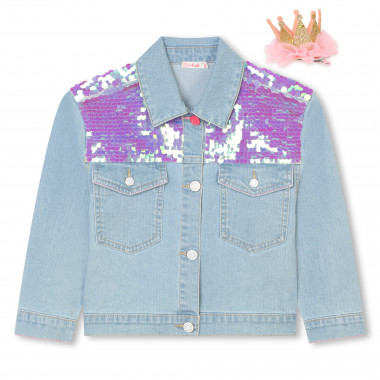 Denim jacket with hair clip  for 