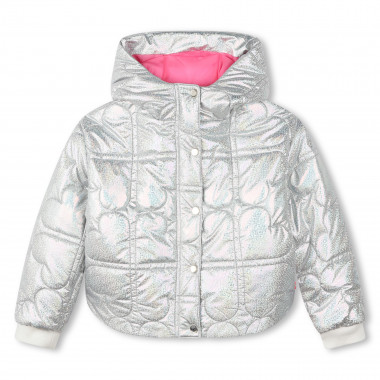 Metallic hooded puffer jacket  for 