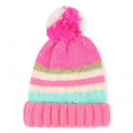Bonnet rayé à pompon BILLIEBLUSH pour FILLE