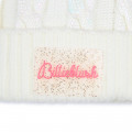 Pompom hat with cable knit BILLIEBLUSH for GIRL