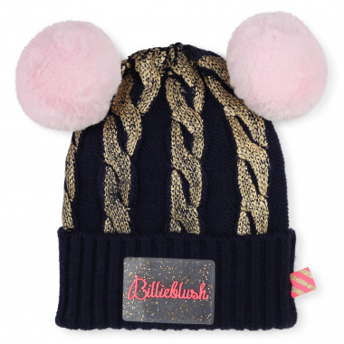 Pompom hat with cable knit BILLIEBLUSH for GIRL