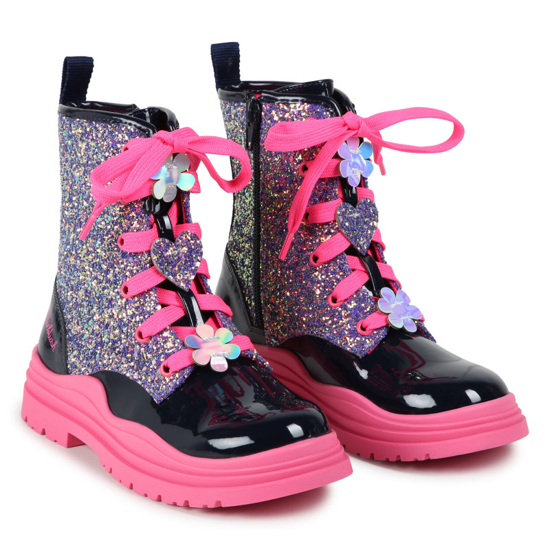 BILLIEBLUSH Stivaletti stringati con zip bambina blu Kids around