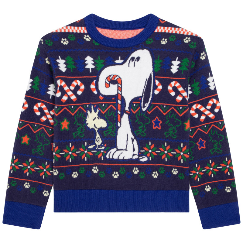 MARC JACOBS Pull de noel jacquard snoopy garcon bleu Kids around