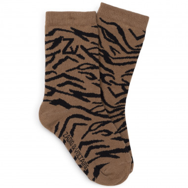 Zebra jacquard socks  for 