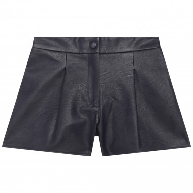 Coated-fabric pleated shorts  for 