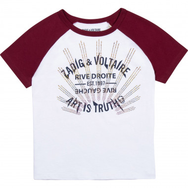 T-shirt en coton avec strass ZADIG & VOLTAIRE pour FILLE